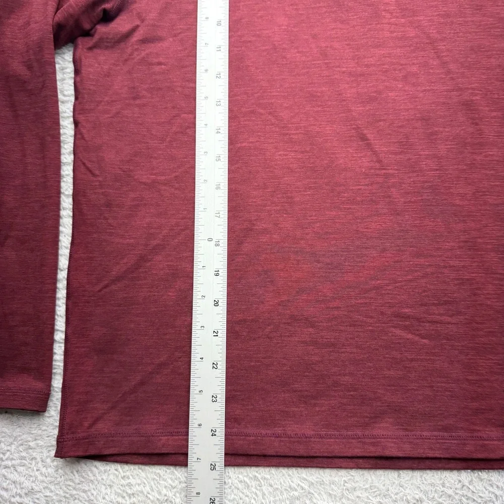 Marine Layer Sport Mens Burgundy Red Heathered Quarter Zip Pullover Small
